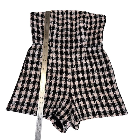 NWT Anthropologie Womens Romper Hutch Strapless Tweed Houndstooth Size 12 - Picture 7 of 8